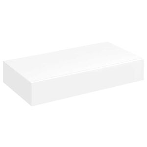 vidaXL Estante flotante pared con 1 caj&oacute;n MDF blanco para libros/DVD