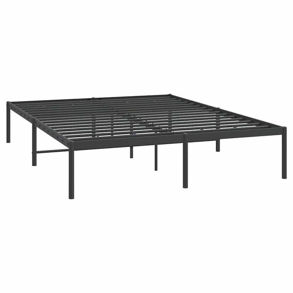 vidaXL Estructura de cama sin colch&oacute;n metal negro 140x200 cm