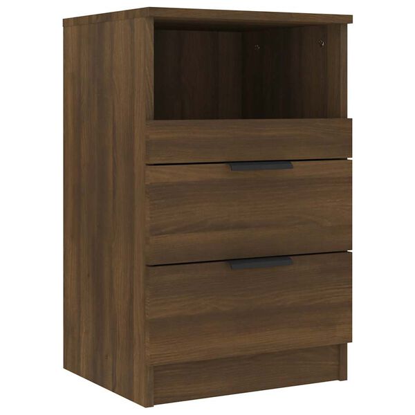 vidaXL Mesita de noche madera contrachapada color roble marr&oacute;n