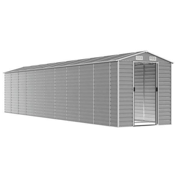 vidaXL Caseta de jard&iacute;n gris claro 191x895x198 cm acero galvanizado