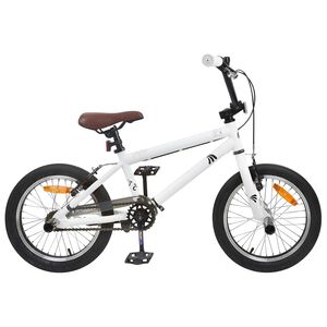 vidaXL BMX 16 Pulgadas para ni&ntilde;os de 5 a 8 a&ntilde;os Blanco