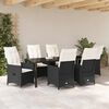 vidaXL Conjunto de Comedor de Jard&iacute;n 7 pcs Negro rat&aacute;n sint&eacute;tico