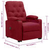 vidaXL Sill&oacute;n elevable tela rojo tinto