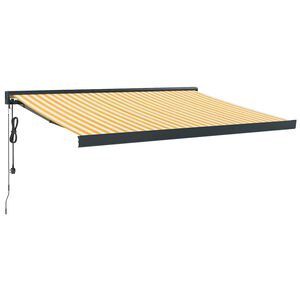 vidaXL Toldo retr&aacute;ctil aluminio y tela blanco y amarillo 3x2,5 m