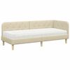 vidaXL Estructura de cama en esquina Crema 80 x 200 cm tela