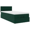 vidaXL Estructura de cama otomana con colch&oacute;n terciopelo verde oscuro