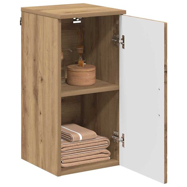 vidaXL Gabinete de Ba&ntilde;o con puerta Roble artesanal 30 x 31,5 x 61 cm
