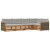 vidaXL Conjunto de sof&aacute;s de exterior 5 uds. Natural y Gris Claro