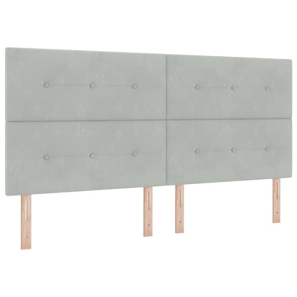 vidaXL Cama tipo Box Spring Gris Claro 200 x 200 cm Terciopelo