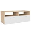 vidaXL Mueble de TV madera de ingenier&iacute;a roble y blanco 95x35x36 cm