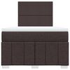 vidaXL Cama box spring con colch&oacute;n tela marr&oacute;n oscuro 120x200 cm