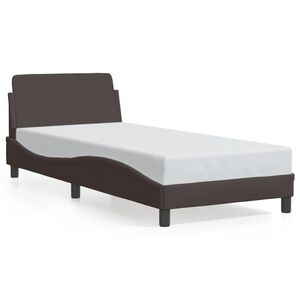 vidaXL Estructura de cama Dover tela marr&oacute;n oscuro 80x200 cm