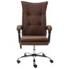 vidaXL Silla de oficina de masaje tela marr&oacute;n