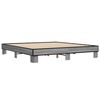vidaXL Estructura cama madera ingeniería metal gris Sonoma 180x200 cm