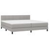 vidaXL Cama box spring con colch&oacute;n tela gris claro 200x200 cm