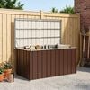 vidaXL Caja de almacenaje para jard&iacute;n marr&oacute;n 129x67x65 cm