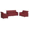 vidaXL Juego de Sof&aacute; 3 pcs Rojo vino Cuero sint&eacute;tico
