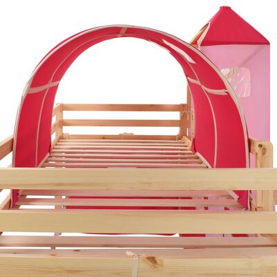 vidaXL Cama alta para niños tobogán y escalera madera pino 208x230 cm