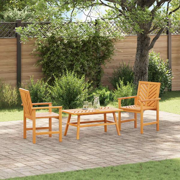 vidaXL Conjunto de Sofás de Jardín Marrón Madera maciza de Acacia