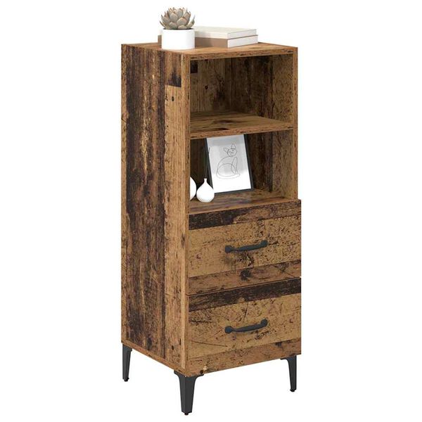 vidaXL Vitrina Madera vieja 34 x 34.5 x 90 cm Madera contrachapada