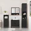 vidaXL Juego de muebles de ba&ntilde;o 3 pzas madera contrachapada negro