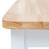 vidaXL Juego de comedor 5 piezas madera maciza de caucho blanco marrón