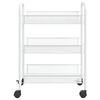 vidaXL Carrito de cocina 3 niveles hierro blanco 46x26x64 cm