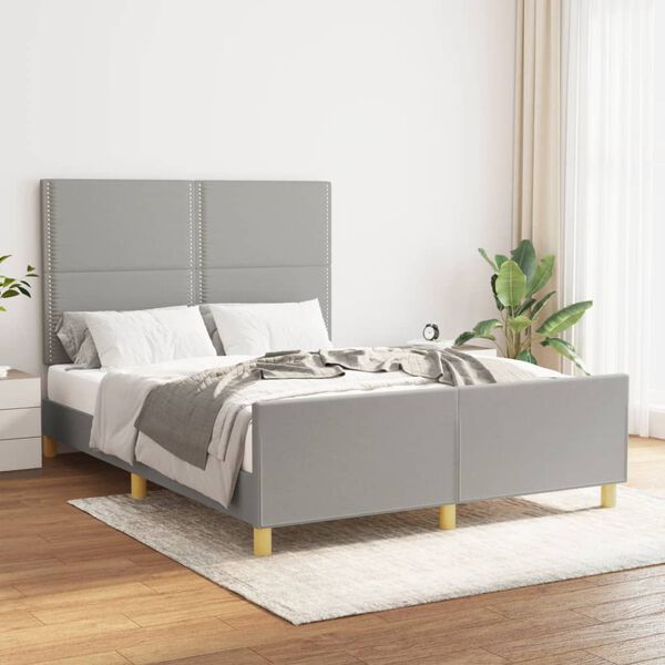 vidaXL Cama sin colch&oacute;n tela gris claro 140x190 cm