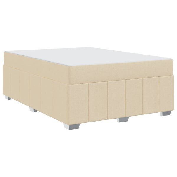 vidaXL Estructura de cama con colch&oacute;n Crema 160 x 200 cm tela
