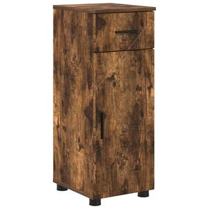 vidaXL Gabinete de Ba&ntilde;o con caj&oacute;n Roble ahumado 30 x 35 x 80 cm