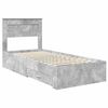 vidaXL Estructura de cama con cabecera Gris Concreto 90 x 190 cm