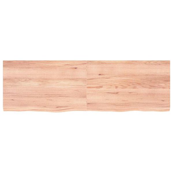 vidaXL Encimera ba&ntilde;o madera maciza tratada marr&oacute;n claro 160x50x(2-4)cm