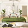 vidaXL Sof&aacute; cama de 2 plazas con dos almohadas terciopelo verde claro