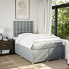 vidaXL Cama box spring con colch&oacute;n tela gris claro 120x190 cm