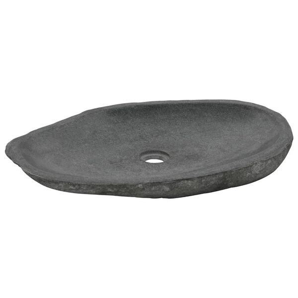 vidaXL Lavabo de piedra de r&iacute;o ovalado 60-70 cm