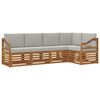 vidaXL Conjunto de sof&aacute;s de exterior 5 uds. Gris Natural y Claro