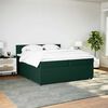 vidaXL Cama box spring con colch&oacute;n terciopelo verde oscuro 200x200 cm