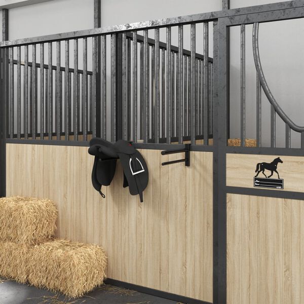 vidaXL Soporte de montura con doble brazos port&aacute;til hierro negro