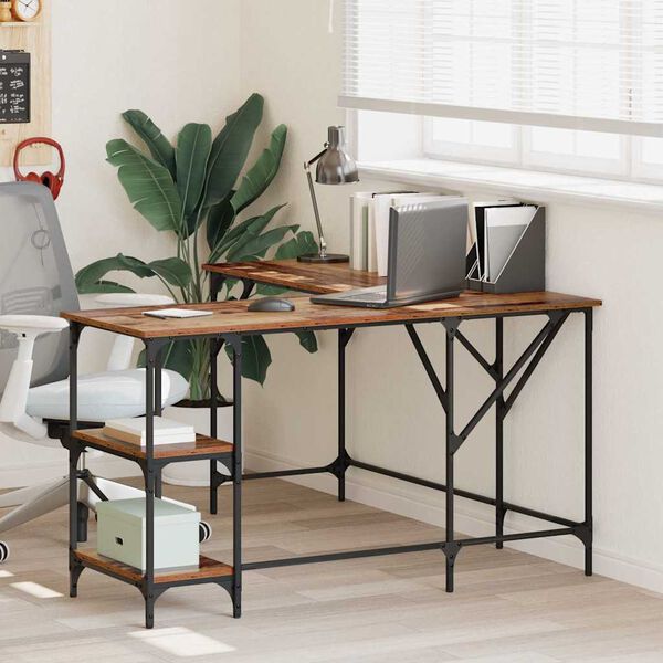 vidaXL Escritorio Madera Vieja 139 x 139 x 75 cm Madera contrachapada