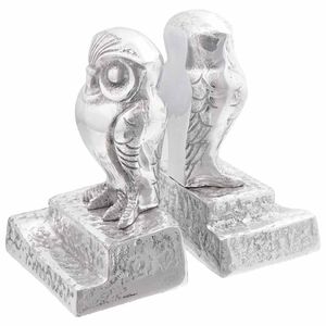 vidaXL Sujetalibros 2 pcs Plateado 12 x 9 x 19 cm Aluminio