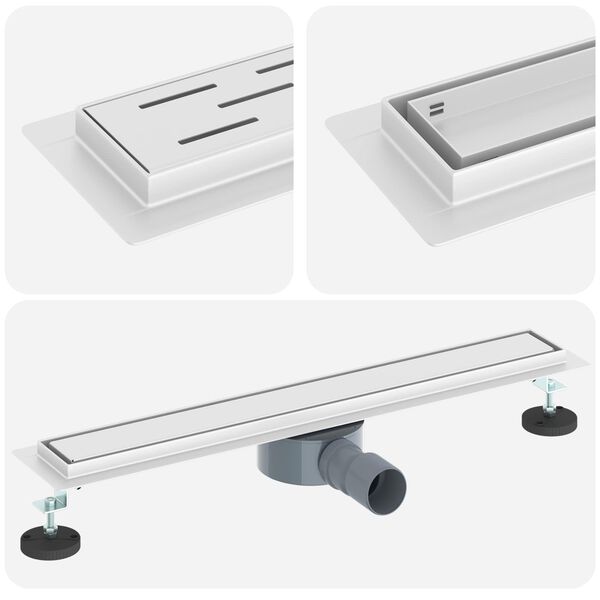 vidaXL Desag&uuml;e de ducha 2 en 1 con sif&oacute;n de 360&deg; Plateado 60 cm