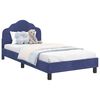 vidaXL Cama para ni&ntilde;os con cabecero Azul Polic&iacute;a 80 x 200 cm