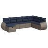 vidaXL Set de sof&aacute;s de jard&iacute;n y cojines 8 piezas rat&aacute;n sint&eacute;tico gris