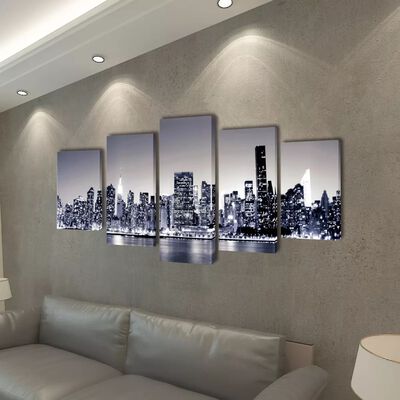 Set decorativo de lienzos para pared perfil Nueva York 100 x 50 cm
