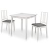 vidaXL Juego de muebles de comedor 3 piezas MDF blanco