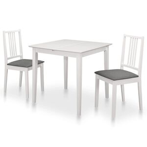 vidaXL Juego de muebles de comedor 3 piezas MDF blanco