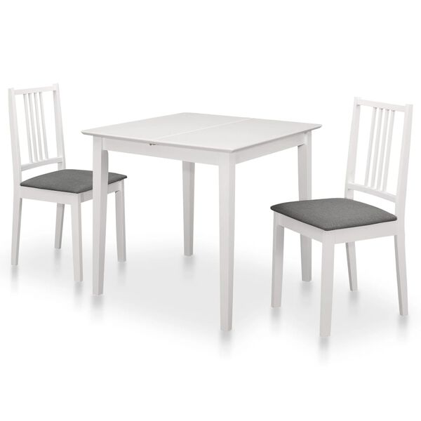 vidaXL Juego de muebles de comedor 3 piezas MDF blanco