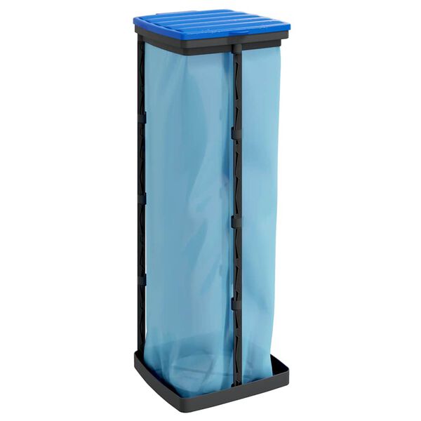 vidaXL Soportes para bolsas de basura 2 uds PP negro y azul 120 L