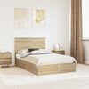 vidaXL Cama con almacenamiento con cabecera Roble Sonoma 120 x 190 cm