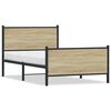 vidaXL Estructura de cama sin colch&oacute;n metal roble Sonoma 100x200 cm